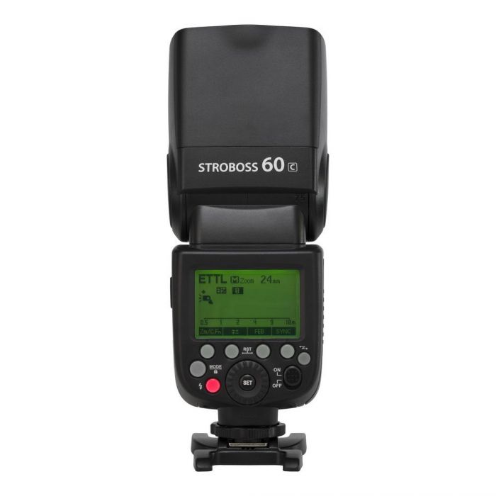 Quadralite Stroboss 60C flash a slitta per Canon