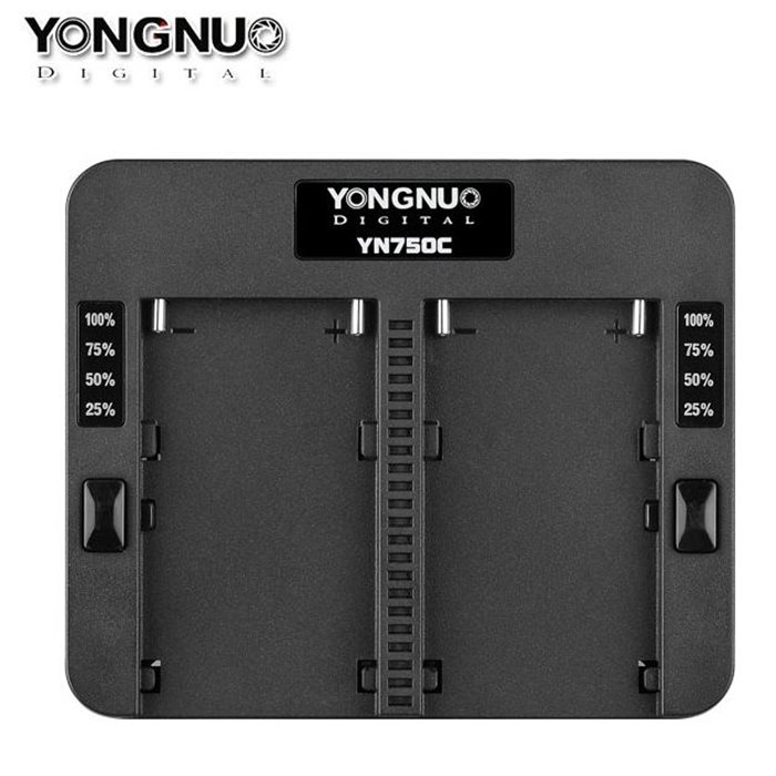 Yongnuo YN750C caricatore rapido doppio batteria Sony NP-F970 NP-F960 NP-F570 NP-F770 NP-F975 YN-750C