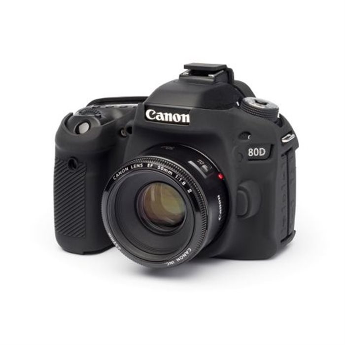 Custodia in silicone morbido EasyCover camera case protezione per Canon 80D Nero