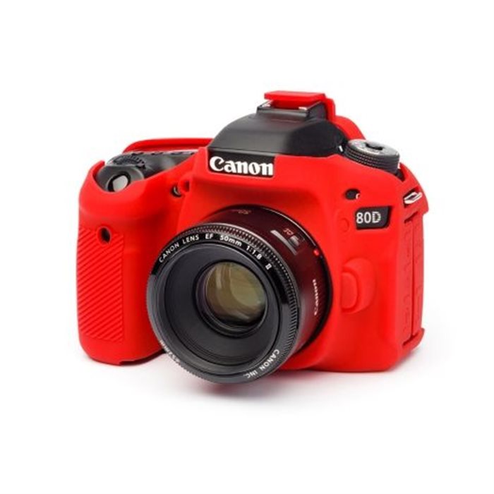Custodia EasyCover camera case in silicone morbido protezione per Canon 80D Rosso