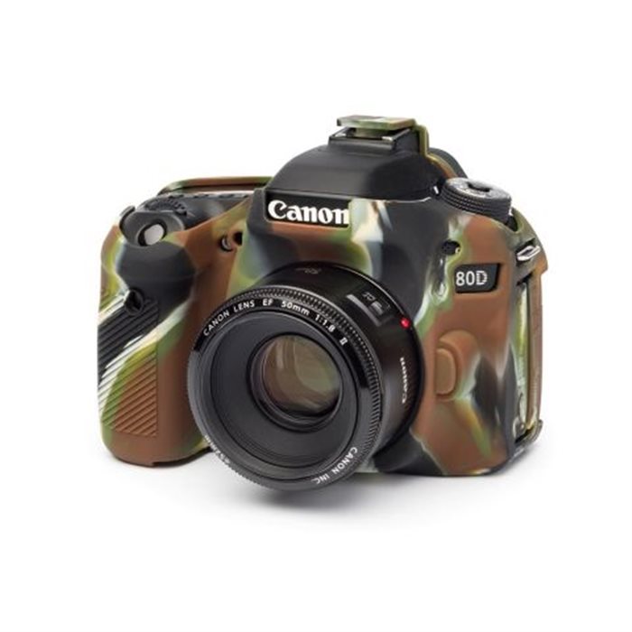 Custodia morbida in silicone EasyCover camera case protettivo per Canon 80D Camouflage