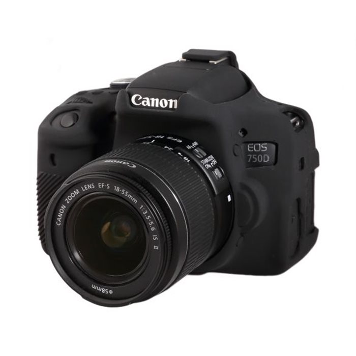 Custodia protettiva EasyCover camera case morbido in silicone per Canon 750D Nero