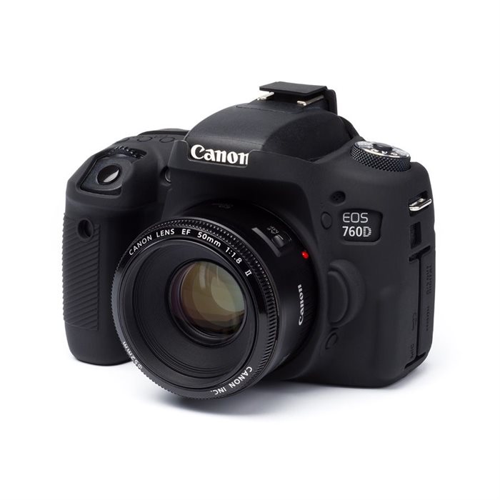 EasyCover custodia protezione in silicone morbido camera case per Canon 760D Nero