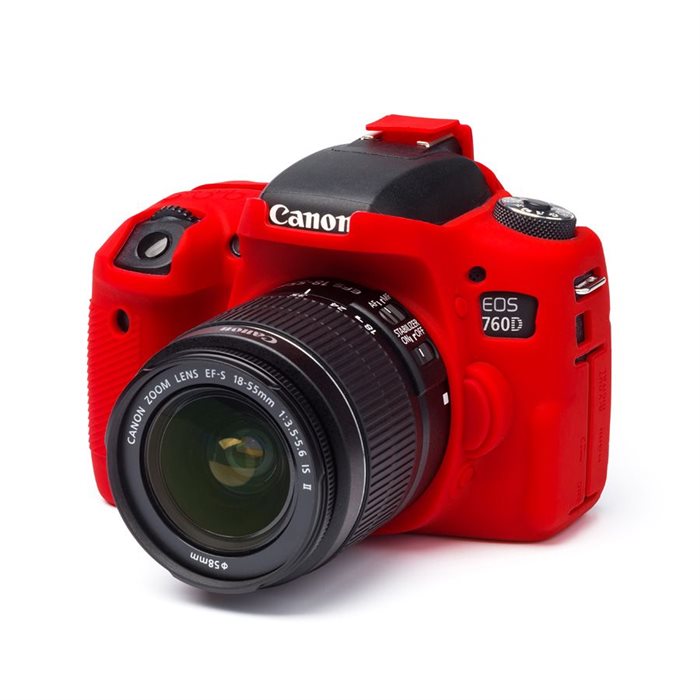 Protezione in silicone morbido EasyCover custodia camera case per Canon 760D Rosso
