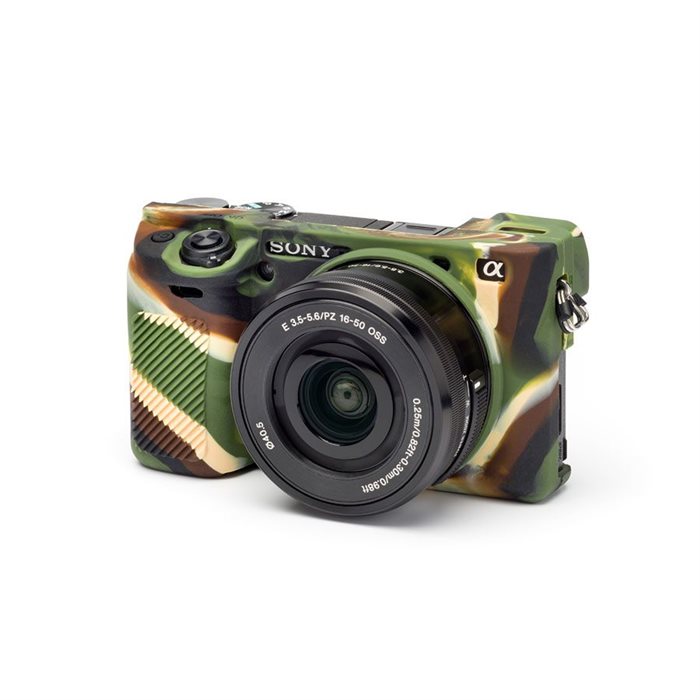 Camera case in silicone morbido EasyCover custodia per Sony A6000 A6300 Camouflage