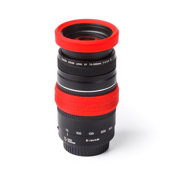 Lens rim protettivo in silicone EasyCover anello paraurti per obiettivo 77mm rosso