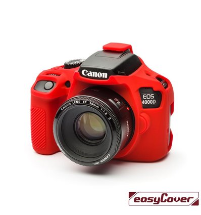 EasyCover custodia protettiva in silicone camera case per Canon 4000D rosso