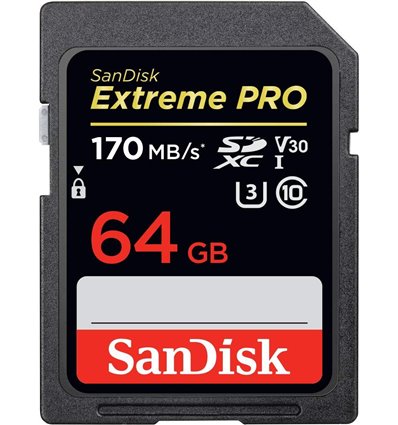 Sandisk 64GB Extreme PRO Scheda SD 170MB/s SDXC UHS-I
