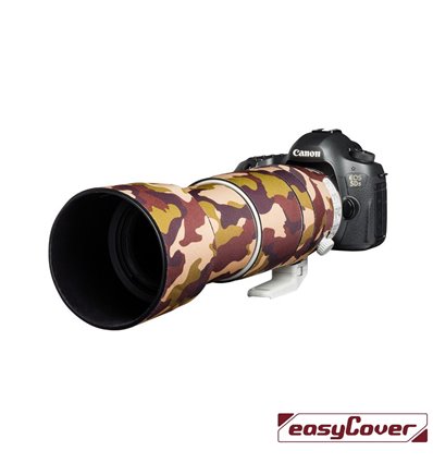 Easycover custodia in neoprene marrone camo per obiettivo Canon 100-400mm F4.5-5.6L IS II USM V2 Lens Oak