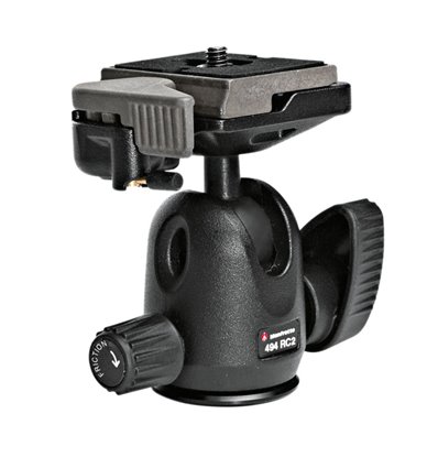 Manfrotto Foto Testa sfera mini nera con attacco rapido RC2 con frizione 494RC2