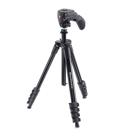 Manfrotto Foto Treppiedi Compact Action nero con testa joystick MKCOMPACTACN-BK