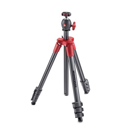 Manfrotto Foto Treppiedi Compact Light rosso con testa a sfera MKCOMPACTLT-RD