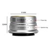 Obiettivo grandangolare 7Artisans 25mm F1.8 per fotocamere Canon M, Silver (A102S)