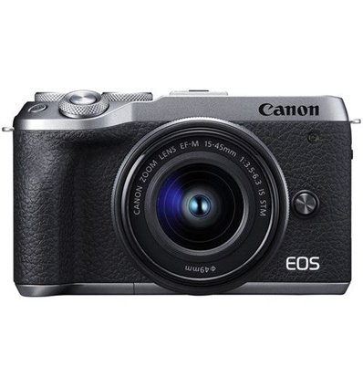 Fotocamera Mirrorless Canon EOS M6 Mark II kit 15-45mm IS STM Silver