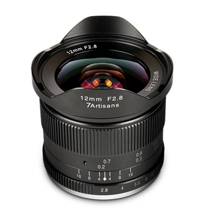 Obiettivo grandangolare 7Artisans 12mm F2.8 APS-C per fotocamere mirrorless Sony E