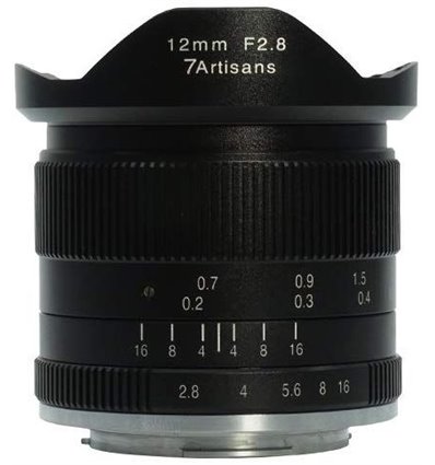 Obiettivo grandangolare 7Artisans 12mm F2.8 APS-C per fotocamere mirrorless Canon M