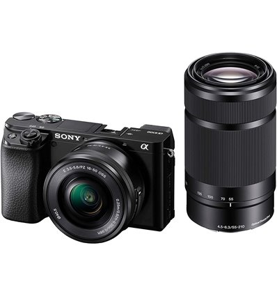 Fotocamera Mirrorless Sony A6100 Kit 16-50mm + 55-210mm Nero [MENU ENG]