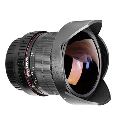 Obiettivo Samyang 8mm f/3.5 Fish-eye CS II (con paraluce) attacco Sony E