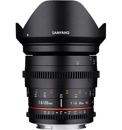 Obiettivo Samyang 20mm T1.9 ED AS UMC Cine per Canon