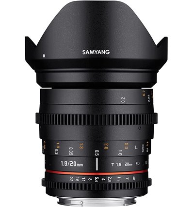 Obiettivo Samyang 20mm T1.9 ED AS UMC Cine per Sony E