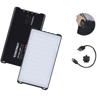 Yongnuo YN365RGB Mini Faretto LED Selfie 2500K-8500K Batteria Integrata YN-365