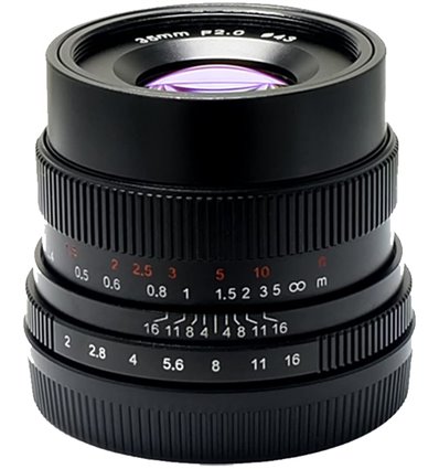 Obiettivo 7Artisans 35mm F2.0 Manual Focus per fotocamere Fujifilm X Nero