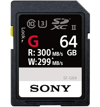 Scheda di memoria SD Sony 64GB 300MB/s - SF-G64 SDXC Classe 10 UHS-II U3