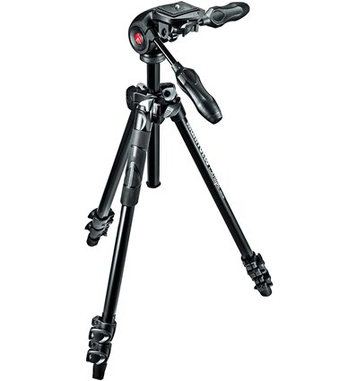 Manfrotto LIGHT Kit 290 treppiede in alluminio + testa a 3 vie