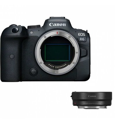 Fotocamera Mirrorless Canon EOS R6 corpo macchina + adattatore EF-EOS R