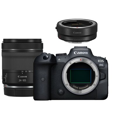 Fotocamera Mirrorless Canon EOS R6 kit 24-105mm f/4-7.1 IS STM + adattatore EF-EOS R