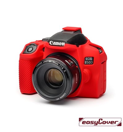 easyCover custodia protettiva in silicone camera case per Canon 850D rosso