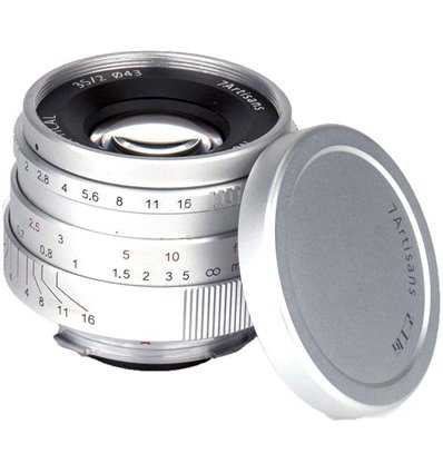 Obiettivo 7Artisans 35mm F2.0 Manual Focus silver compatibile mirrorless Leica M (A901S)