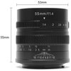 Obiettivo 7Artisans 55mm F1.4 APS-C nero compatibile fotocamere micro 4/3 (A504B)
