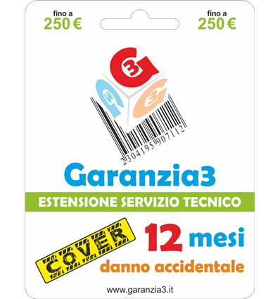 Garanzia Cover 12 mesi con massimale di copertura fino a 250 euro - GARANZIA3 COVER