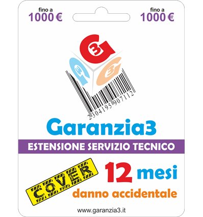 Garanzia Cover 12 mesi con massimale di copertura fino a 1000 euro - GARANZIA3 COVER
