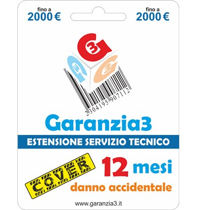 Garanzia Cover 12 mesi con massimale di copertura fino a 2000 euro - GARANZIA3 COVER