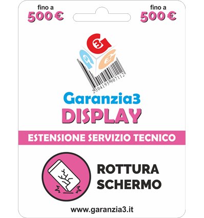 Garanzia Display 12 mesi con massimale di copertura fino a 500 euro - GARANZIA3 DISPLAY