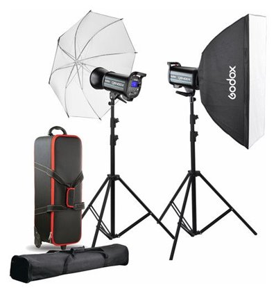 Godox QSII flash da studio kit 2x QS400II-C + accessori