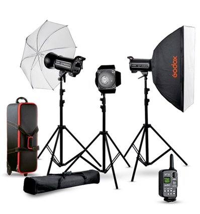 Godox QTII flash da studio kit 2x QT400IIM + 1x QT600IIM + accessori