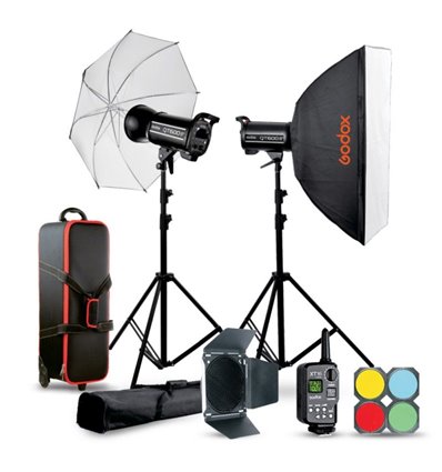 Godox QTII flash da studio kit 2x QT600IIM + accessori