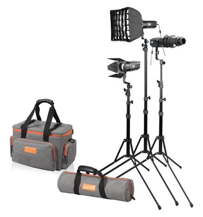 Godox SA-D S30 kit 3x faretto S30 + 3x stativi + 1x lente 85mm + accessori