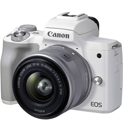 Fotocamera Mirrorless Canon EOS M50 Mark II kit 15-45mm IS STM Bianco