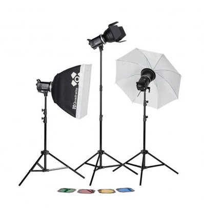 Quadralite Up! X 700 Kit Flash da Studio 700W (3 flash + accessori)
