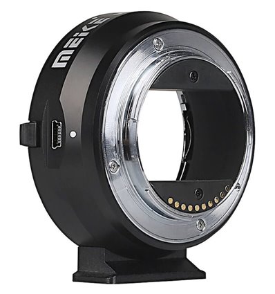 Meike adattatore da obiettivo Canon EF a fotocamera mirrorless Sony E-Mount