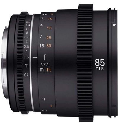 Obiettivo Samyang 85mm T1.5 VDSLR Mark II per mirrorless Sony E-Mount