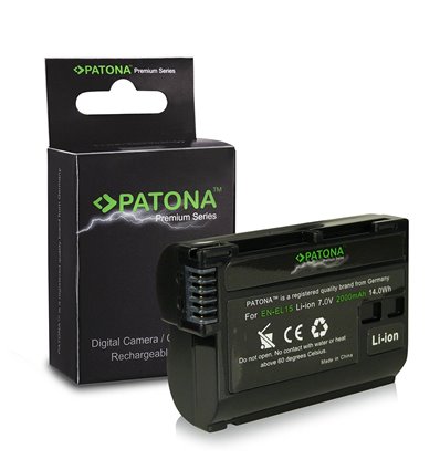Patona Premium Batteria EN-EL15b per Nikon D850 D780 D750 D810 D610 D7200 D7100 D7000 D600 D800 D800E