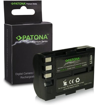 Patona Premium Batteria 2000mAh EN-EL3e per Nikon D700 D300 D300s D200 D90 D80 D70s D50