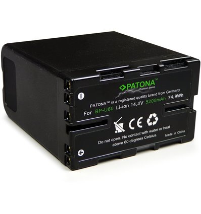 Patona Premium Batteria BP-U60 5200 mAh compatibile con Sony PMW-EX1 PMW-EX3 PMW-F3 PMW-150 PMW-200