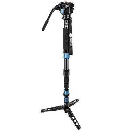 SIRUI P-204SR monopiede in alluminio con piedini e testa video VA-5