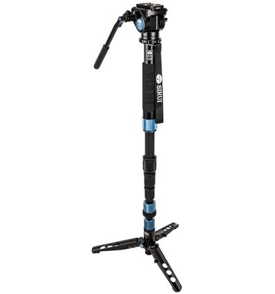 SIRUI P-224SR monopiede in carbonio con piedini e testa video VA-5